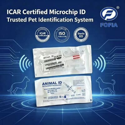 Fofia Baru ICAR Bersertifikat RFID 134.2kHz PP Microchip Animal ID Waterproof untuk Anjing & Kucing Gunakan Jaminan 1,5 Tahun