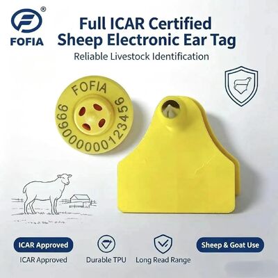 Fofia ET957+T967 Kambing Domba Sapi Sapi Sapi Kombinasi Pelacakan Pertanian Elektronik Ear Tag Baru Kualitas Tinggi RFID TPU Laser Coding 3