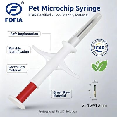 Fofia baru tahan air putih RFID microchip hewan ZS006 dengan IP67 dan 1,5 tahun garansi untuk anjing kucing & hewan peliharaan Tag suntikan