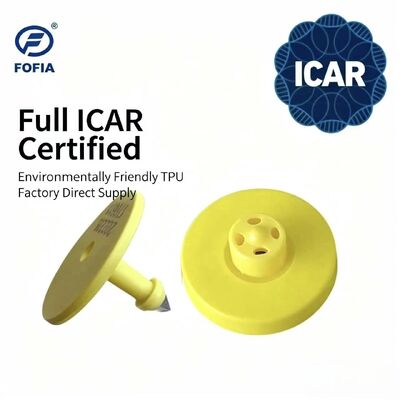Airproof Fofia Baru Full ICAR Certified ET908 Kuning RFID TPU Tag Telinga Sapi 1,5 Tahun Garansi Laser Coding Animal Tracking Sapi