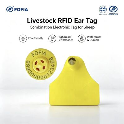 Tag Telinga Elektronik Fofia Domba Kambing Tahan Air Tahan Lama Kode Laser RFID TPU Baru Pertanian 3 Tahun