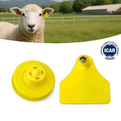 Tag Telinga Elektronik Fofia Domba Kambing Tahan Air Tahan Lama Kode Laser RFID TPU Baru Pertanian 3 Tahun