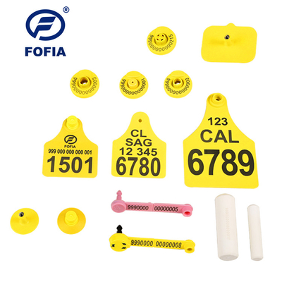 FOFIA RFID Tag Telinga Elektronik Tag Pelacakan Hewan Dengan Termometer untuk Sapi Domba