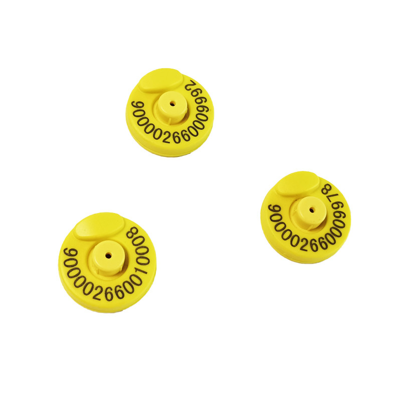 Tag telinga RFID kuning Untuk ET907 Diameter 30.5mm ± 0.5mm ISO11784/5 FDX-B
