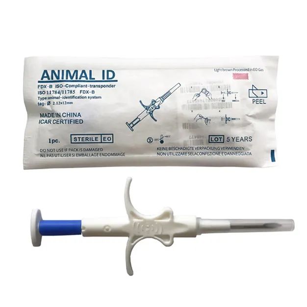 FDX-B RFID Animal ID Microchip Sangat akurat 2.12*12mm/1.4*8mm