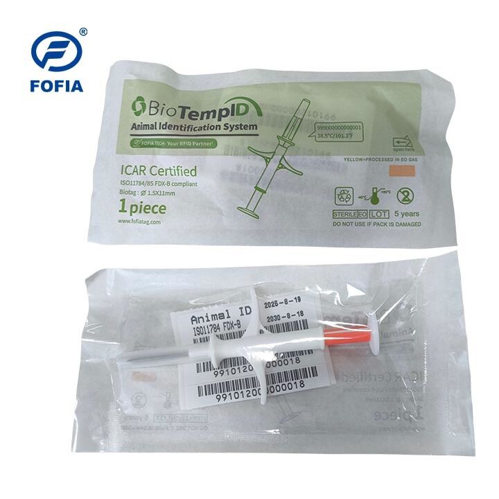 HT003 Real-time Monitoring Temperature Sensing ISO11784/5 FDX-B RFID Microchip Kit untuk Kuda dan Ternak