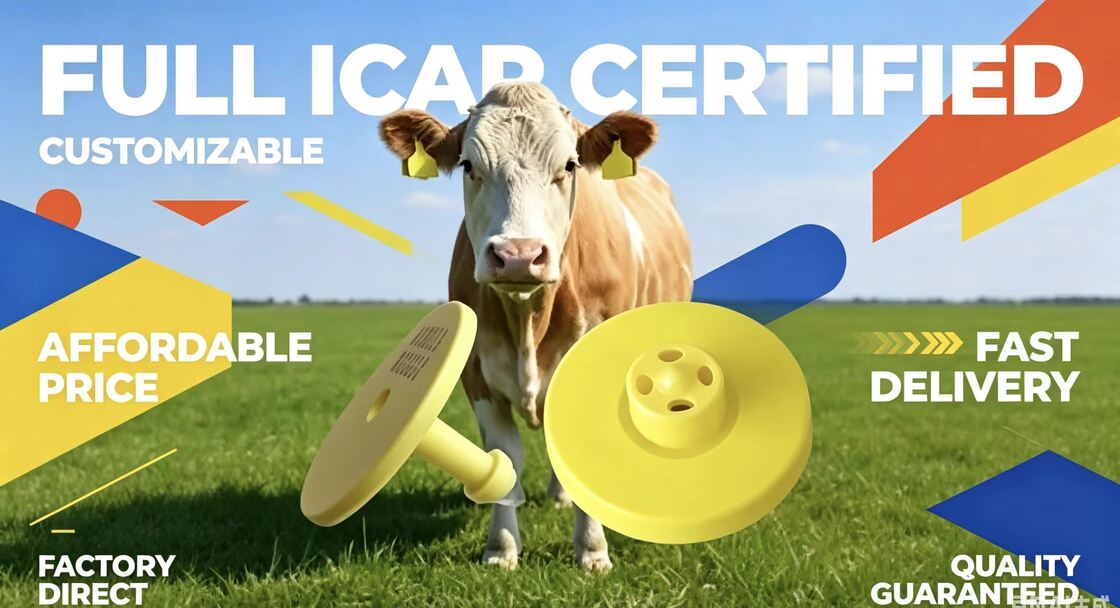 FUll ICAR Certified Durable FDX-B Electronic Ear Tags For Cattle Tracking And Identification Supporting Livestock Monitoring And Farm Traceability