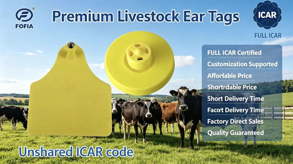 FUll ICAR Certified Waterproof Durable ET956/ET957+T967 Electronic Ear Tags For Goat and Sheep Tracking And Identification Supporting Livestock Monitoring And Farm Traceability