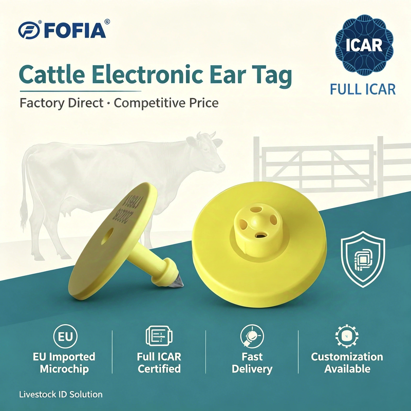 Tag telinga elektronik tahan lama untuk pengelolaan ternak Sistem identifikasi dan pelacakan ternak dengan sertifikasi ICAR