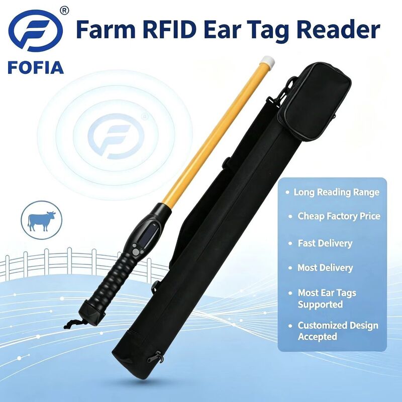 FOFIA Waterproof PT280 RFID Reader 134.2kHz PVC Plastik NLIS Australia ICAR Disetujui ID Sapi USB ISO 11784/5 10-20cm