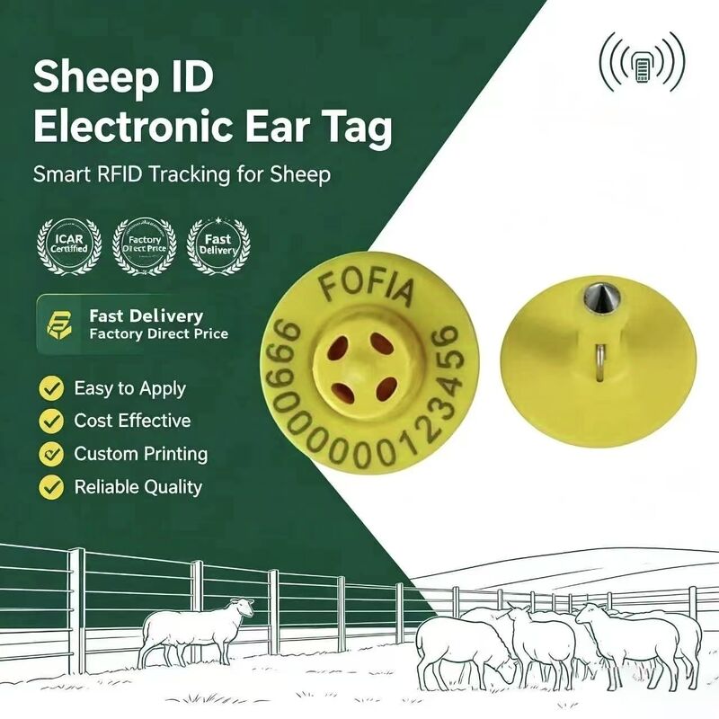 134.2kHz TPU Elektronik Ear Tag dengan 10cm Bacaan Range untuk Babi Sapi Domba
