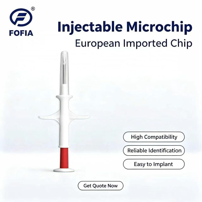 ICAR bersertifikat FOFIA RFID 134.2kHz Animal Microchip FDX/EM4305 Chip IP67 Waterproof untuk Injeksi Plastik Hewan Peliharaan
