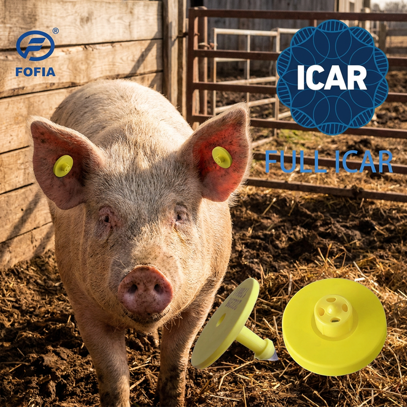 Tag Telinga Hewan Melingkar ICAR ET908 LENGKAP dengan Pembaca BLE ISO11784/5 FDX-B Tahan Air & Tahan Lama