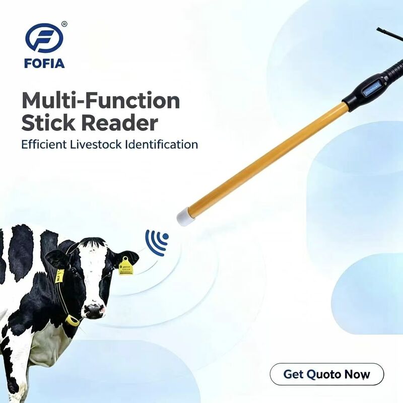 New FOFIA Waterproof RFID Stick Reader 134.2kHz ID Sapi USB RS232 7000 Catatan Penyimpanan ISO11784/5 Jarak Bacaan Panjang