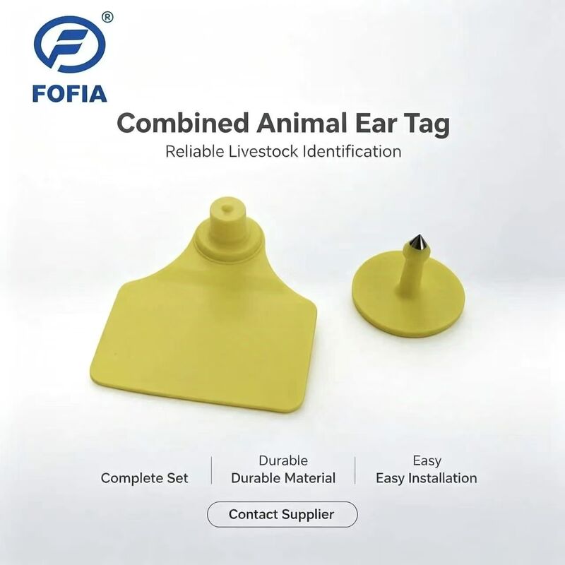 ICAR T904+T901 Kombinasi Pelacakan Hewan Ear Tag Chip Sapi Baru Kualitas Tinggi RFID TPU Laser Coding Garansi 3 Tahun