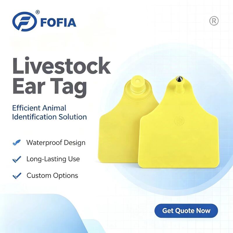 ICAR T904+T905 Kombinasi Tag Telinga Pelacak Hewan RFID TPU Plastik Baru 70*57mm Pengkodean Laser Garansi 3 Tahun Penggunaan Peternakan Sapi