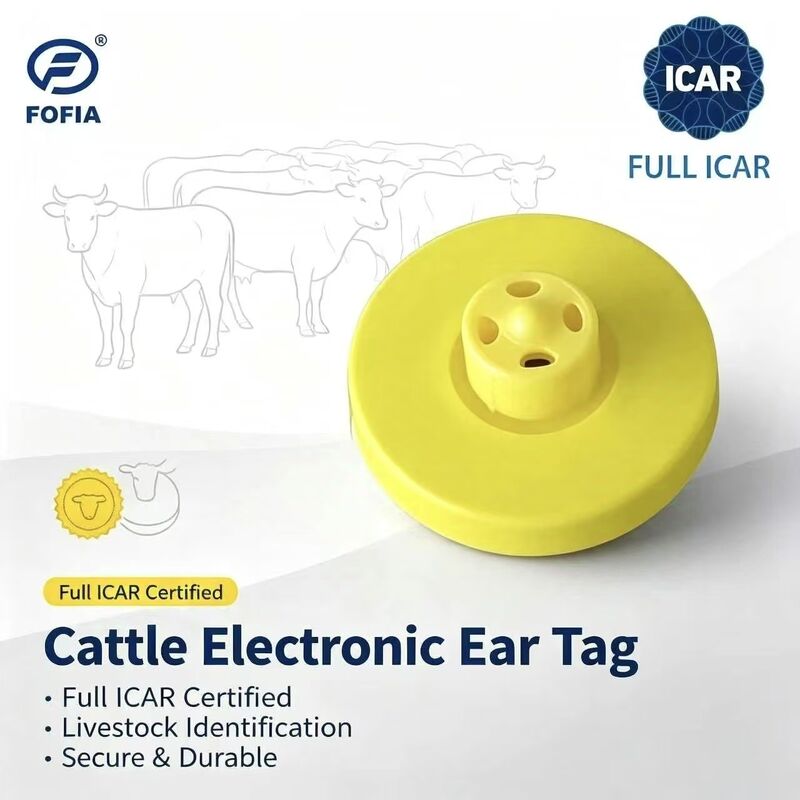 Tag Telinga Hewan RFID TPU Tahan Air ICAR LF Penuh Baru 14.5mm Chip ET908+T901 Garansi 5 Tahun untuk Sapi Fofia