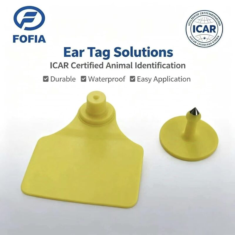 Chip RFID T904 + T901 ICAR Fofia Tahan Air Tahan Lama Pengodean Laser TPU Garansi 3 Tahun Pelacakan Sapi
