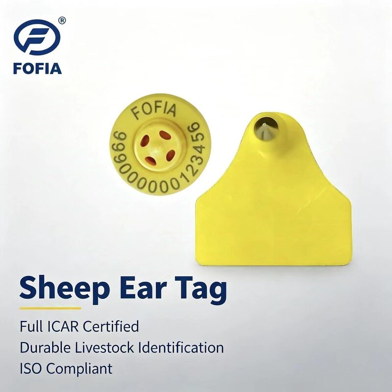 Fofia ET957+T967 Lamb Kambing Kombinasi Penggunaan Peternakan Elektronik Pelacakan Tag Telinga Baru Kualitas Tinggi RFID TPU Laser Coding 3 Tahun
