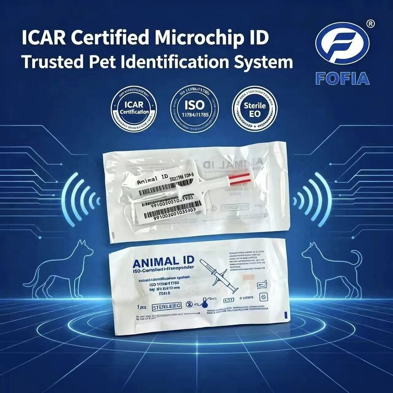 Fofia Baru ICAR Bersertifikat RFID 134.2kHz PP Microchip Animal ID Waterproof untuk Anjing & Kucing Gunakan Jaminan 1,5 Tahun