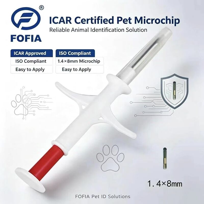 FOFIA New RFID 134.2kHz Microchip Hewan FDX/EM4305 IP67 Waterproof Sapi/Babi/Domba Pet Injection PP
