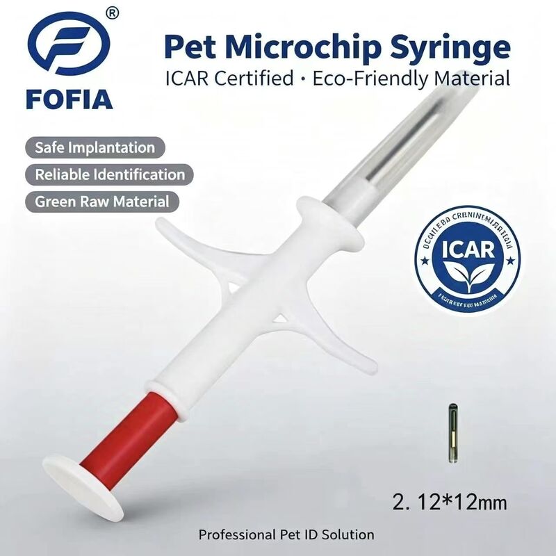 2026 2.12*12mm Hot Selling Fofia RFID 134.2kHz Animal Microchip ZS006 dengan IP67 Waterproof untuk Injeksi Hewan Babi Kelinci Hewan Peliharaan